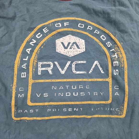 RVCA Boys Balance Of Opposites XL Blue Graphic Logo Short Sleeve T-Shirt - Picture 2 of 10